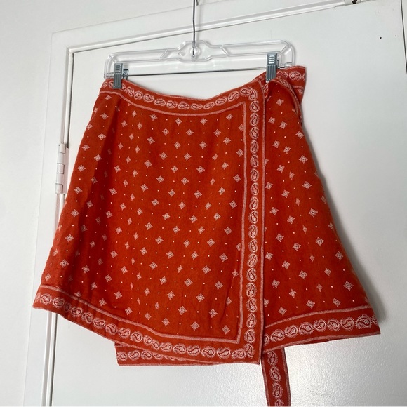 Free People Red A-Line Skirt - Picture 3 of 11
